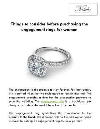 Things to consider before purchasing the engagement rings for women