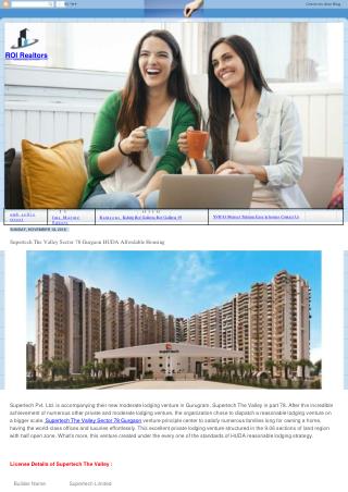 Supertech The Valley Sector 78 gurgaon 9266055508