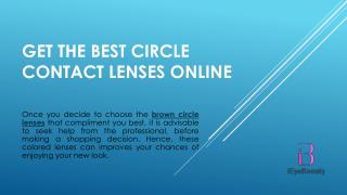 Get the best circle contact lenses Online