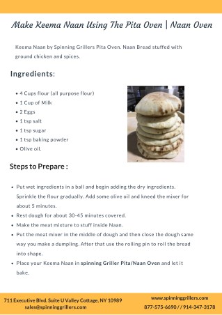 Make keema Naan using Pita Oven