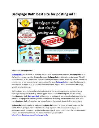 Backpage Bath best site for posting ad !!