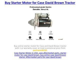 Buy Starter Motor for Case David Brown Tractor