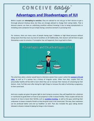Advantages and Disadvantages of IUI