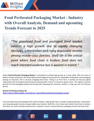 Food Perforated Packaging Market Manufacturers, Types, Regions and Application Research Report Forecast to 2025