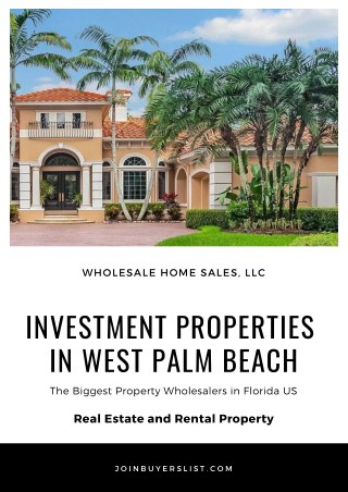 Investment Properties In West Palm Beach