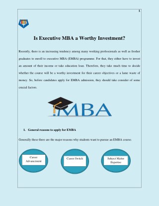 Is Executive MBA a Worthy Investment?