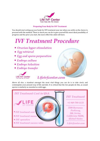 Preparing Your Body for IVF Treatment