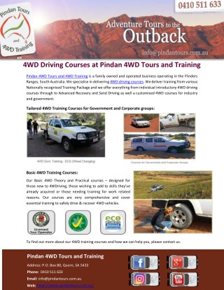 4WD Driving Courses at Pindan 4WD Tours and Training