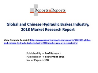 Hydraulic Brakes Market 2018 Major Manufacturers Analysis and future forecasts