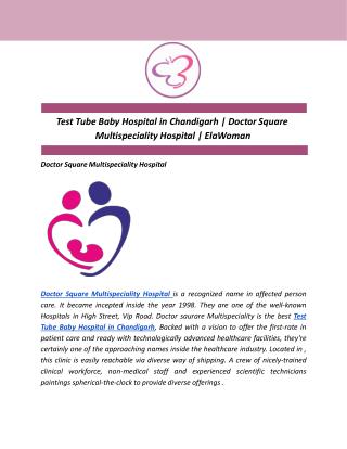 Test Tube Baby Hospital in Chandigarh | Doctor Square Multispeciality Hospital | ElaWoman
