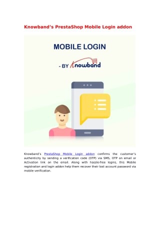 Knowband’s PrestaShop Mobile Login addon : Validity your customer's identity