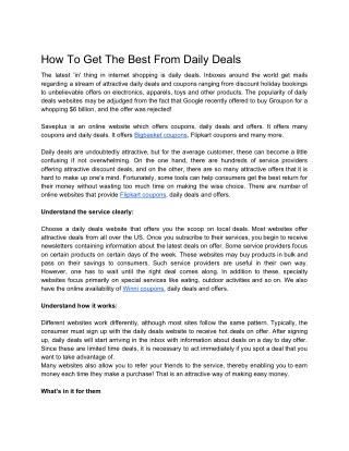 How To Get The Best From Daily Deals