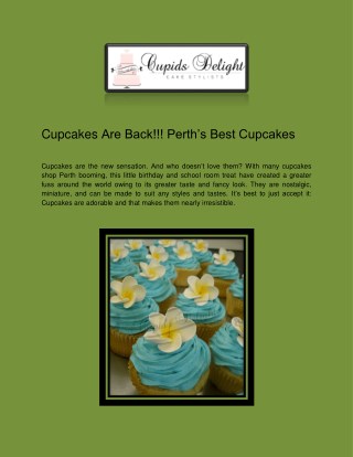 Cupcakes Are Back!!! Perth’s Best Cupcakes
