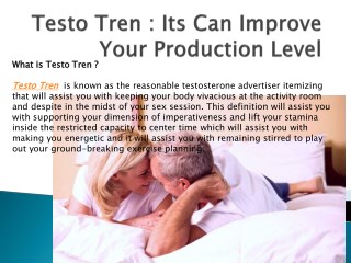 Testo Tren - Enhance Your Testosterone Production Process