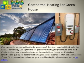 Best Geothermal Heating For Green House