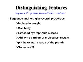 Distinguishing Features