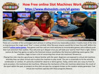 How Free online Slot Machines Work
