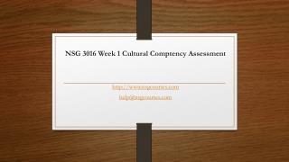 NSG 3016 Week 1 Cultural Comptency Assessment