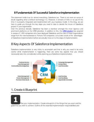 8 Fundamentals Of Successful Salesforce Implementation