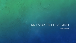 An Essay to Cleveland