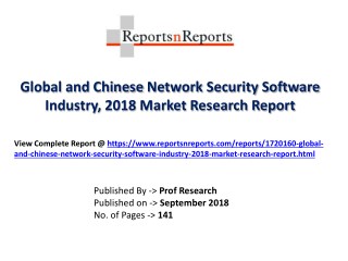 Global Network Security Software Market 2018 Recent Development and Future Forecast