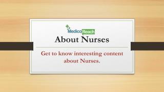 Nurses And About Their Importance by Medicoreach.com