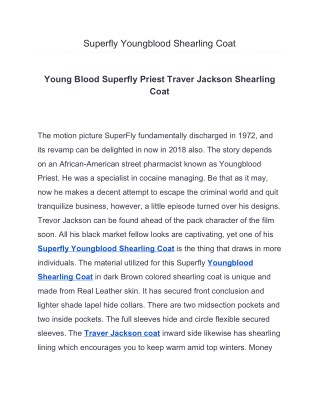 Superfly Trevor Jackson Young Blood Priest Trench Coat