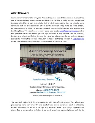 Asset Recovery