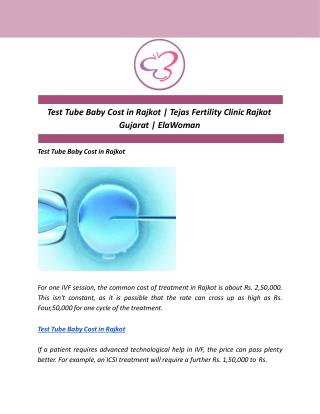 Test Tube Baby Cost in Rajkot | Tejas Fertility Clinic Rajkot Gujarat | ElaWoman