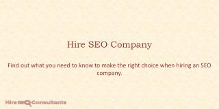 Hire SEO Company