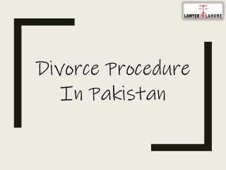 Divorce Procedure In Pakistan