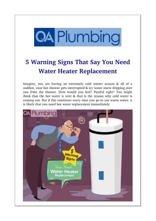 5 Warning Signs That Say You Need Water Heater Replacement