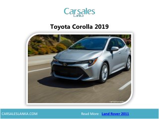 Toyota Corolla 2019