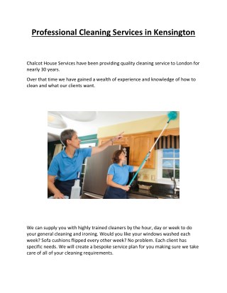 Professional Cleaning Services in Kensington