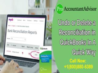 Quick Step to Delete or Undo a Reconciliation in QuickBooks