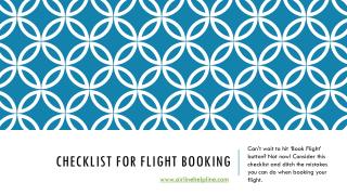 Checklist for Flight Booking