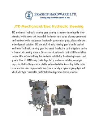 Ekaship - JYD Mechanical/Elec Hydraulic Steering