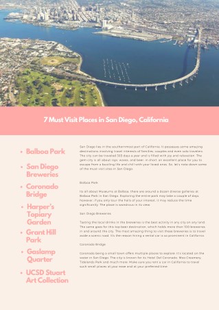 AddCar: 7 Must Visit Places in San Diego, California