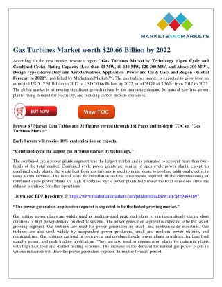 Gas Turbines Market worth $20.66 Billion by 2022