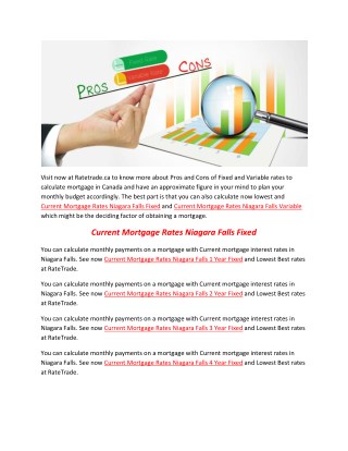 Current Mortgage Rates Niagara Falls