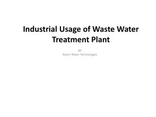 Waste Water Treatment Plant