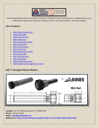 ER20 Double Ended Collet Extension