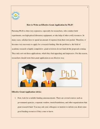 How to Write an Effective Grant Application for Ph.D?