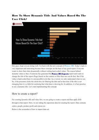 How To Show Dynamic Title And Values Based On The User Click?