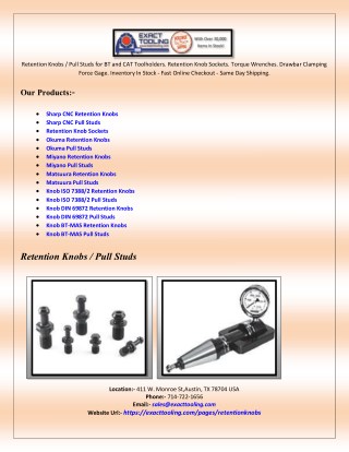 Knob ANSI Pull Studs