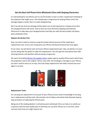 Get the Best Cell Phone Parts Wholesale China with Boqiang Electronics