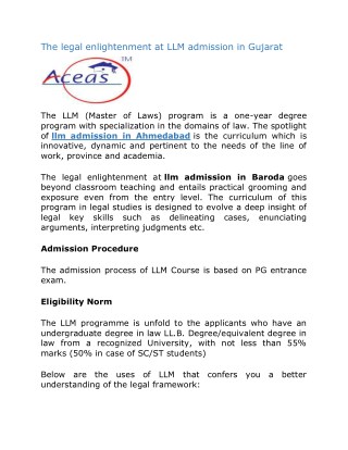 The legal enlightenment at LLM admission in Gujarat