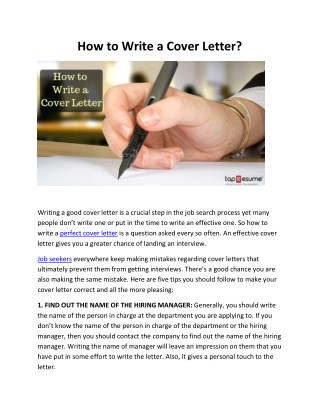 How to Write a Cover Letter?