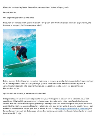 Kitesurfen Moeilijk Te Leren Wist Je Dit?