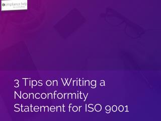 3 Tips on Writing a Nonconformity Statement for ISO 9001